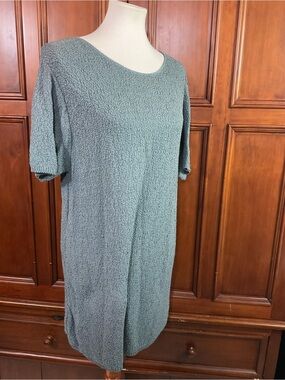 Sarah Arizona Sweater Dress Sheath Size Med Light Blue Knee Length Comfy Texture